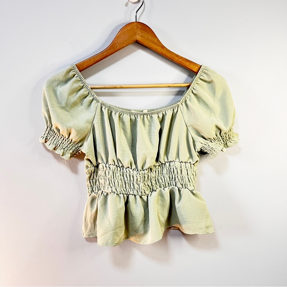 Girl's Size 14 Green Smocked Top